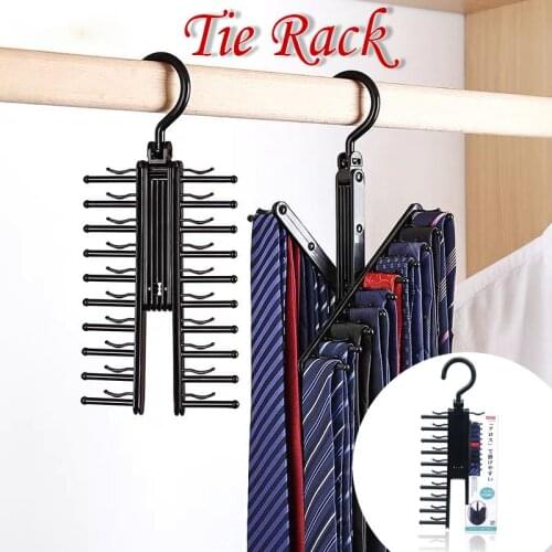 Multifuction Storage Belt Hanger 20 Tie Rack Holder 360 Degree Closet Organizer Neck Ties Wardrobe Necktie Belt Scarves Hot Sale