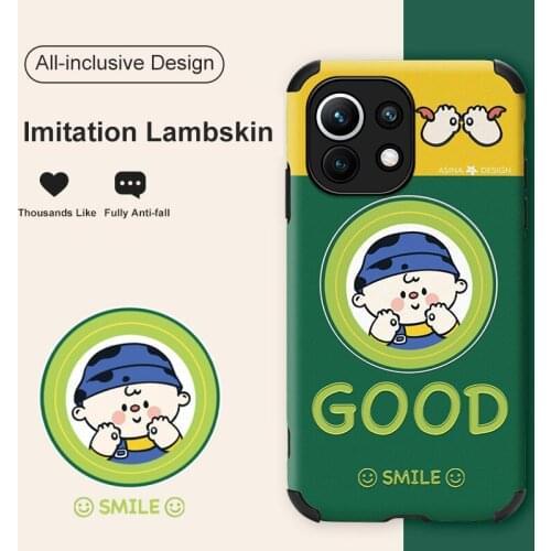 ASINA Cartoon Case For Xiaomi Mi10 11Ultra 9 8 Poco F3 X2 Capa Imitation Lambskin Cases For Xiaomi Redmi Note 9 8 7 Cover Boy
