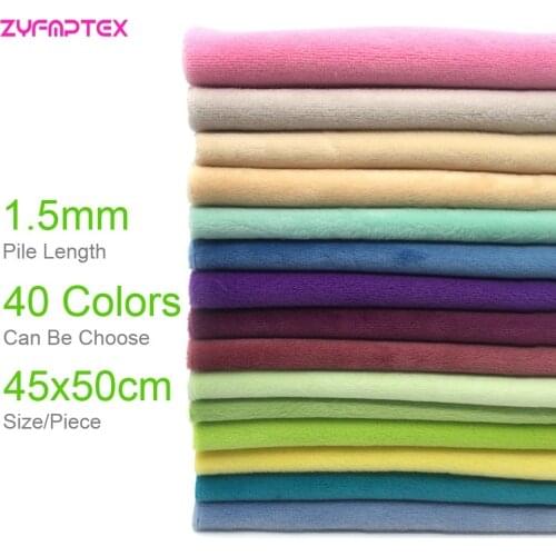 1.5mm Pile Length 45x50cm Soft Plush Fabric Handwork DIY Doll Winter Clothes Thickness Antipilling Minky Fabric 40 Colors Chosen