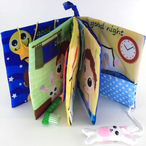 18cm Soft Cloth Book Children Early Educational Cartoon Intelligence Developing Sleep Time Story Book Toys Mobile Phone Straps