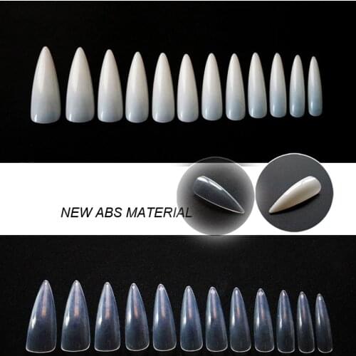 Nature Transparent 500Pcs Professional Fake Nails Long Salon Full Acrylic False Nail Tips Press On Nails Coffin Accessories