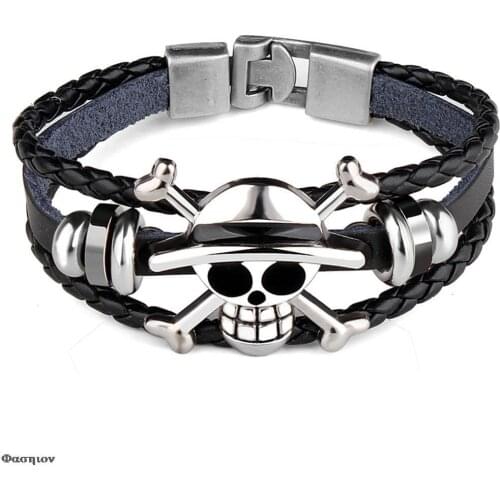 2021 New Trendy DIY Punk Bracelet With Exaggerated Atmospheric Ghost Head Anime Drip Stainless Steel Skeleton Scalp Jewelry