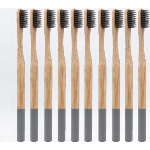 Wholesale 10Pcs Tooth brush Bamboo Toothbrush Soft bamboo fiber bristles tandenborstel Wooden Handle Environmentally Toothbrush