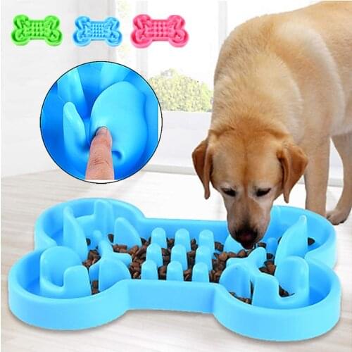 Durable Silicone Pet Dog Cat Interactive Slow Food Bowl Anti-Slip Anti-Gulping Dog Feeder Dishes For Feeding Large Dog Bowls