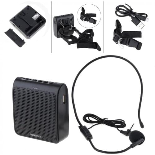 Rolton K100 Wired Mini Audio Speaker Megaphone Voice Amplifier Loudspeaker Microphone Waist Band Clip Support FM Radio TF MP3