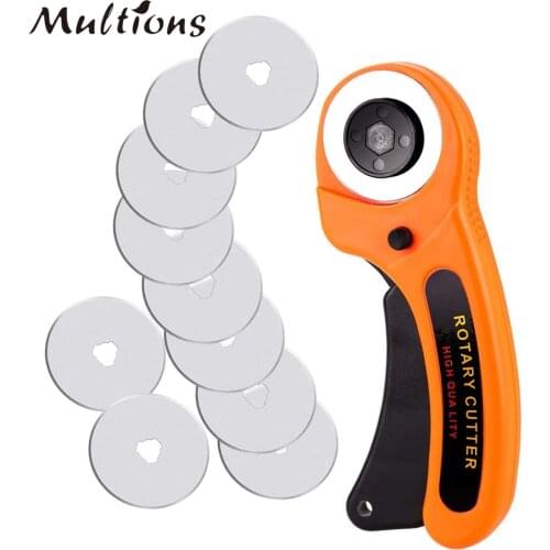 45mm Rotary Cutter with 7 Replacement 45mm Rotary Cutter Fabric Cutter Leather Rotary Cutter For Scrapbooking/Quilting/ Sewing
