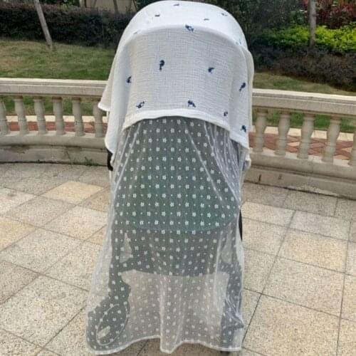 J60B Baby Stroller Cover Gauze Sunshade Windshield Sunscreen Curtain Breathable Mesh Mosquitoes Net