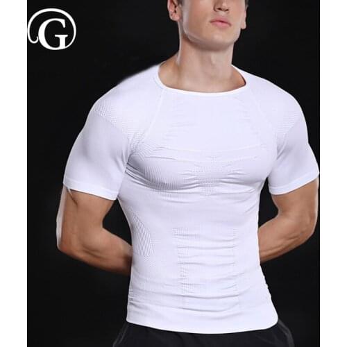 Slimming Men Shapers Compression Corset Control Chest Body Tops Tummy Trimmer