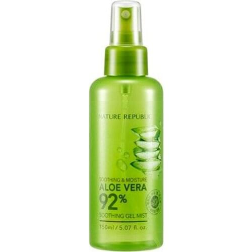 NATURE REPUBLIC Soothing Moisture Aloe Vera 92% Soothing Gel Mist 150ml Moisturizing Serum Face Whitening Essence Acne Treatment