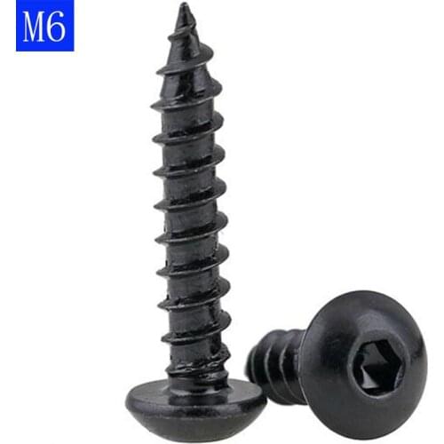 M6 ( 6mm ) High Tensile 8 Black Oxide Button Head Socket Cap Self Tapping Screws Hex bolts