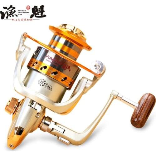 YUKUI EF1000-7000 12BB 5.5:1 Metal Spinning Fishing Reel Fly Wheel For Fresh/Salt Water Sea Fishing Spinning Reel Carp Fishing