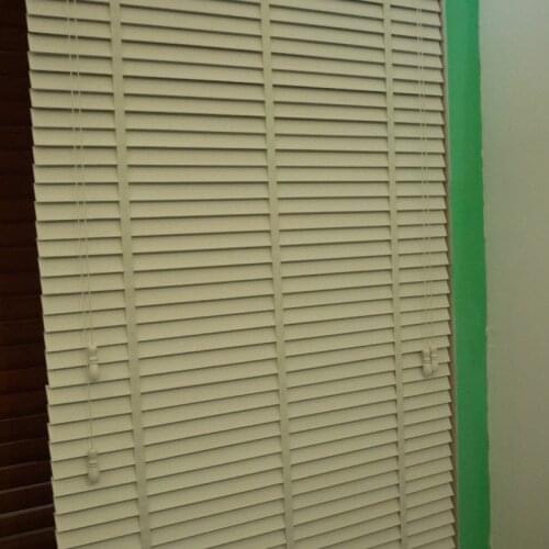 Window Blinds 100% Basswood Window Paint Wood Blinds With 50mm Slats Steel High Hedrail