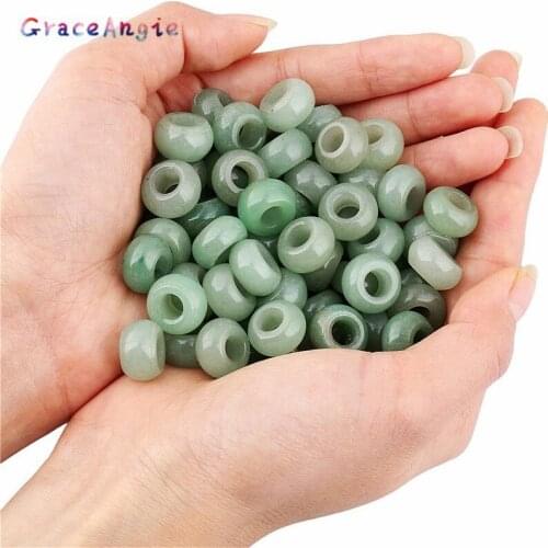 10pcs Stone Beads Natural Ball Stone Spacer Beads Big Hole Europen Jewely Findings Earring DIY beads For Anklet10mm 14mm Top