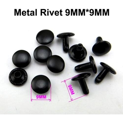 100PCS 6MM~10MM Black METAL Rivet Decorative Buttons Sewing Clothes Accessory Brand Trousers Rivets MR-03M