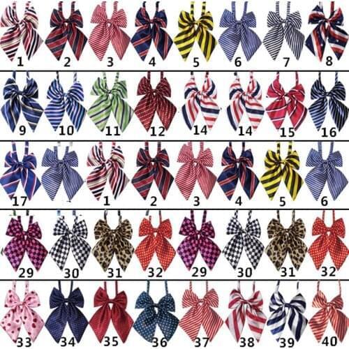 100pcs/lot Mix Color Big Pet Cat Bow Tie Lovely Collar Tie Cute Pet Dog Multi-Style Neckties Bowties YC002
