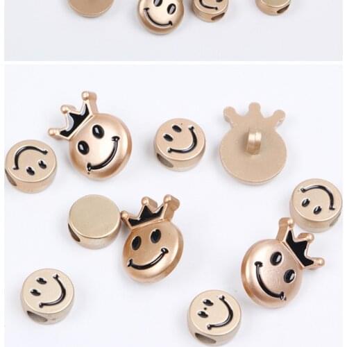 100pcs diy acrylic drops of oil smile face beads.smiley faces crown for children hair ornaments rubber band jewelry accessories