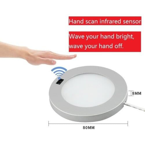 2pcs/lot 12V DC 3w LED Cabinet Down Lights Motion Sensor Switch Ceiling Dome Lamp for RV Campervan Trailer Automotive Boat/Yacht