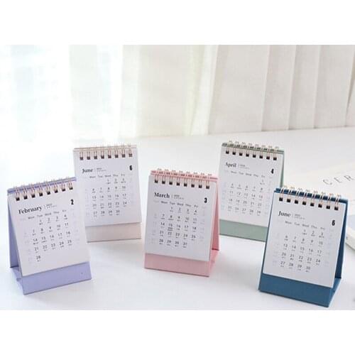 2021 Cute Mini Portable Desk Calendar School Office Home Printing Calendar Accessories Creative Desktop Decoration