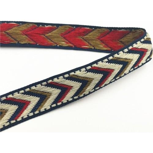 5Yards 21mm 7/8' Geometric Woven Jacquard Ribbon Wedding Party Home Sewing Clothing Accessory Arrows Embroidery Webbing
