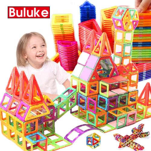 50-300Pcs Designer Magnetic Blocks Big Size DIY Magnet Toys Pulling Magnetic Building Blocks Assembled Toys For Children Gifts
