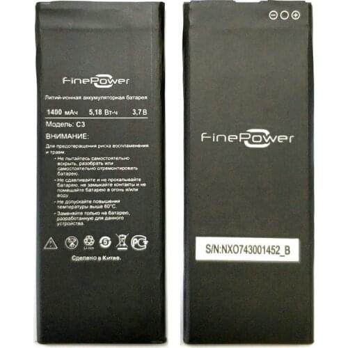 New FinePower C3 1400mAh Battery for FinePower C3 phone in Stock +tracking code