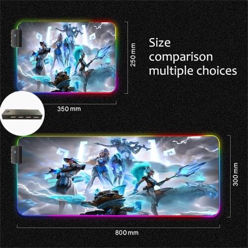 Mairuige RGB Gaming Large Mouse Pad 4-Port USB Hub LED Large Mousep XXL Gamer Accessories Mouse Pad for League of Legends