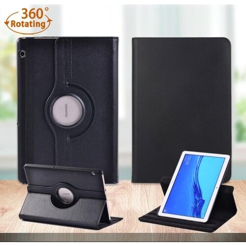 Tablet Case for Huawei MediaPad T5 10 10.1Inch/MediaPad T3 10 9.6Inch PU Leather 360 Rotating Automatic Wake-Up Protective Cover