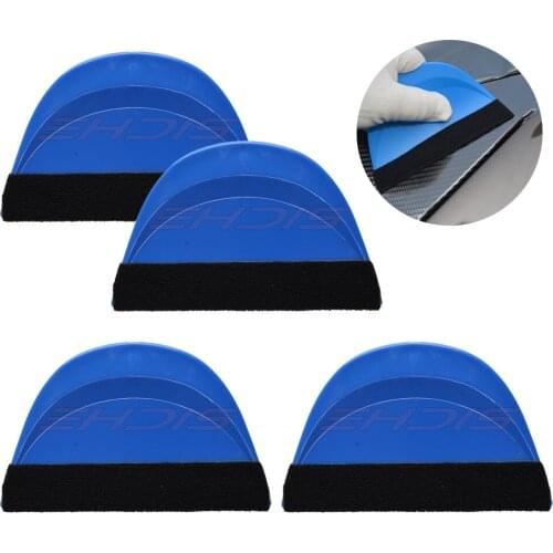 EHDIS 4pcs Car Foil Film Wrapping Squeegee Window Wash Tinting Soft Scraper Carbon Fiber Decal Sticker Spatula House Clean Tools