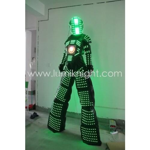 LED Robot suit with LED screen in Chest and Digital LEDs in helmet