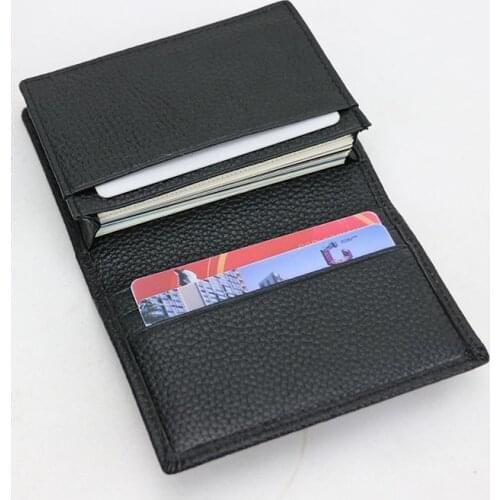 Customized Letters Service Genuine Leather Business Card Holder Men Women Leather Card Case