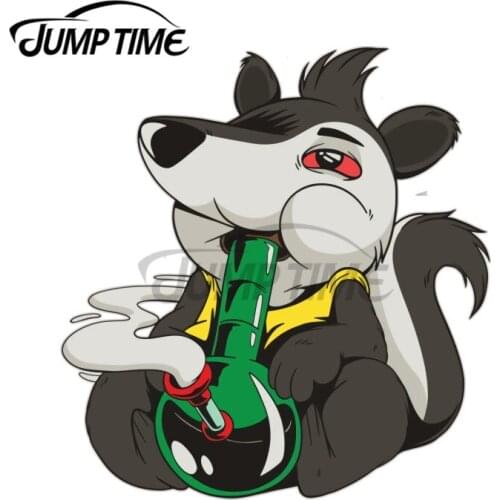 JumpTime 13 x 7.5cm Stoner Skunk Smoking Weed Bong Car Stickers Personality Motorcycle Helmet Occlusion Scratch Trunk Decal