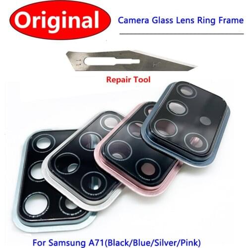 Housing Back Camera Glass Lens With Cover Frame Holder For Samsung A71 Glass Lens Circle Cover With Adhensive Glue + Repair Tool
