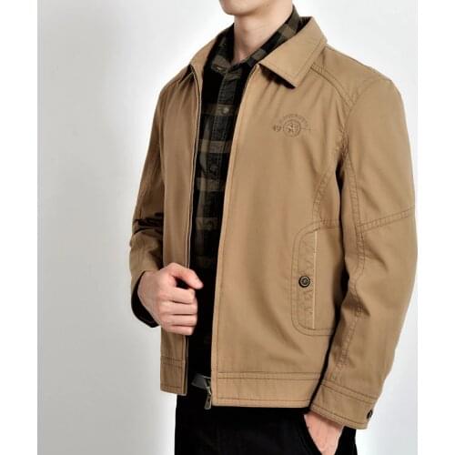 2020 Autumn New Jacket Men Casual Solid Color Turn Down Collar Spring Coat Men Plus Size M-4XL Cotton Mens Clothing Veste Homme