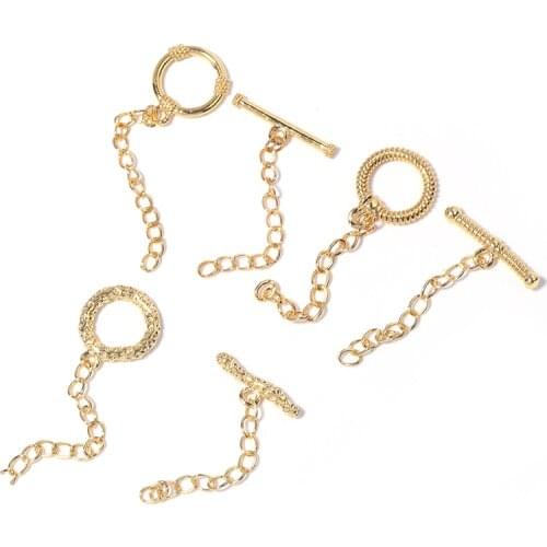 4 Sets Gold Color Stainless Steel Ot Toggle Clasps Findings Buckle Connector For Bracelet Necklace Jewelry Making Accessories