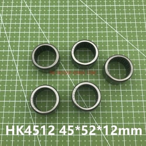 2019 New Arrival Real Needle Bearings Hk4512 45x52x12 ( 5pcs) Drawn Cup Roller Bearing
