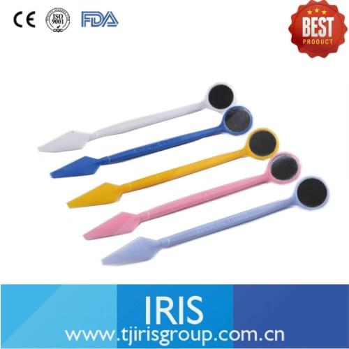 100 pieces Disposable Dental Glass Mouth Mirror No Spatula Denture Instrument Anti Fog Glass Plastic Mouth Mirror