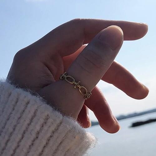 Original Design Small Delicate Hollow Oval Cross Stainless Steel 18k Gold Plated Rings Jewelry Religion Cross Rings for Women