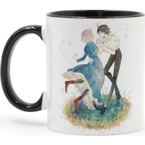 Anime Howls Moving Castle Miyazaki Hayao Cartoon Mug Coffee Ceramic Cup Creative DIY Gifts Home Decor Mugs 11oz T301