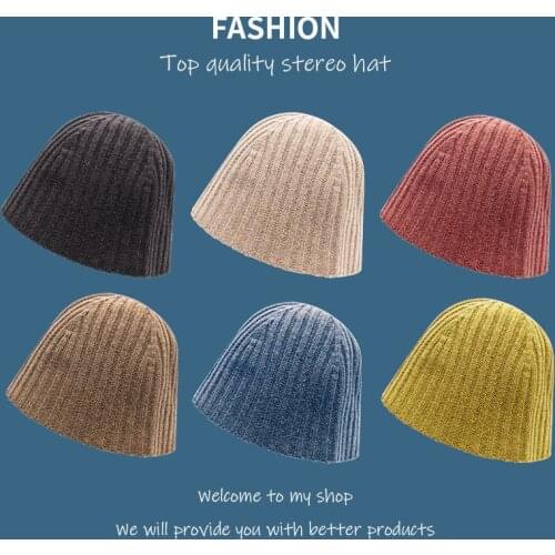 New Simple Rabbit Fur Beanie Hats For Women Winter Knitted Skullies Warm Wool Caps Gorros Female Fishman Cap Man Kpop Hat Bonnet