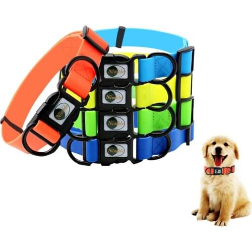 Pet Dog Collar PVC Wear-resistant Easy-to-clean Adjustable Buckle Personalized Pet Collar for Small Medium Large Dogs Supplies