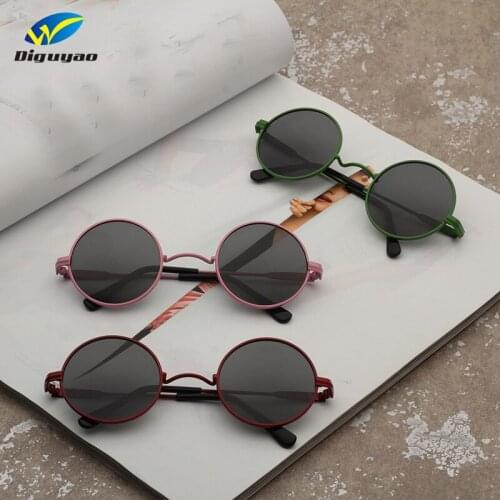 DIGUYAO 2020 Vintage Children Round Sunglasses Metal Frame Polarized TAC Lenses Sun Glasses Fashion Brand Kids Eyewear