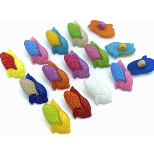 Suoja 50pcs 30mm corn maize Colors Dyed Plastic cartoons buttons cartoon kids sewing clothes accessory button