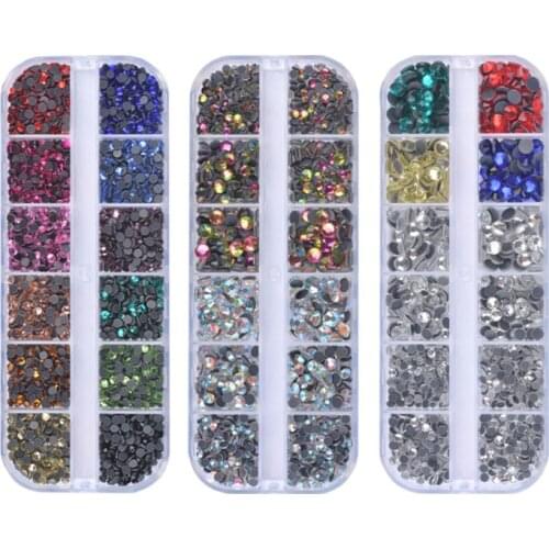 Swarovsky New Clear Crystal AB gold 3D HotFix FlatBack Nail Art Rhinestones Decorations Shoes And Dancing Decoration