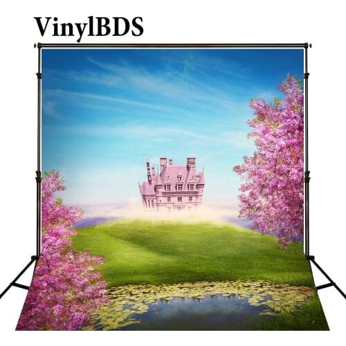 VinylBDS Fairy Tale Castle Photography Background Spring Scenery Forest Wedding Backdrops for Children Photo Shoot
