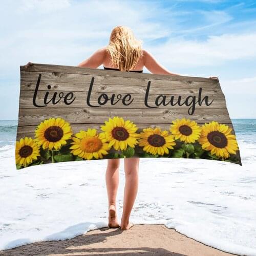 Farm Sunflower Flower Vintage Wood Grain Beach Towel Luxury Quick-dry Microfiber Bath Towels Yoga Mat Sport Swimming Towels