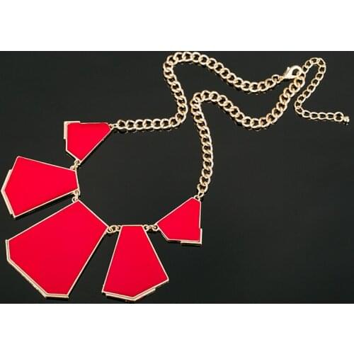 YFJEW Summer Necklaces Pendants Link Chain Collar Long Plated Enamel Statement Bling & Fashion Women Jewelry 6 colors #N141