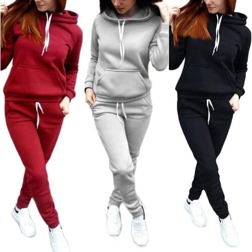 Tracksuit Women Two Piece Set Hoodies Pant Clothing Warm Women Ladies Tracksuit Set 2pcs Top Pants Suit Female Conjunto Feminino
