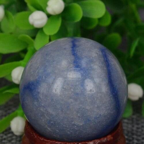 1.2")30MM Natural Gemstone Blue Quartz Sphere Crystal Globe Ball Chakra Healing Reiki Stone Carving Crafts,Minerals