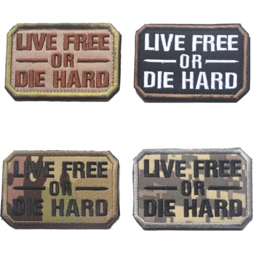 1pc Suinging Dead Live Free or Die Hard 3D Embroidery Armband Military Badge Clothing Hat Patch for Pasting Backpack Jeans