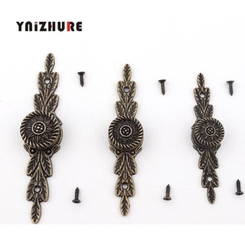 10Pcs Antique European Flower Handle Drawer Wardrobe Door Handle Wooden Box Mini Handles With Screws Zinc Alloy,Bronze Tone